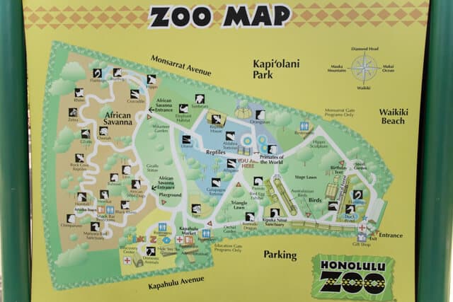ホノルル動物園園内図